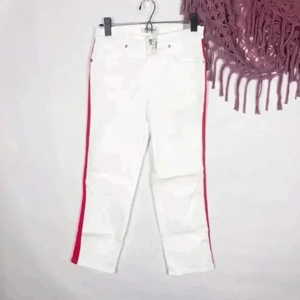 Madewell‎ Petite Stovepipe Jeans Tuxedo Stripe 26P